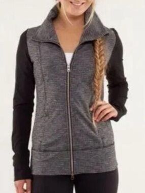 Lululemon Daily Yoga Jacket Coco Pique Black Size 10